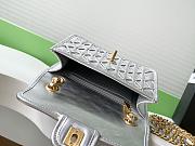 Chanel mini flap bag metallized braided calfskin in silver - 13x19x5.5cm - 4