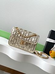 Chanel mini flap bag metallized braided calfskin in gold - 13x19x5.5cm - 1