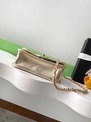 Chanel mini flap bag metallized braided calfskin in gold - 13x19x5.5cm - 3