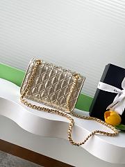 Chanel mini flap bag metallized braided calfskin in gold - 13x19x5.5cm - 2