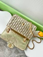 Chanel small flap bag metallized braided calfskin in gold - 15x25x8cm - 3