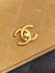 Chanel 25a Small Shopping Bag Beige & Black - 29x18x8cm - 2