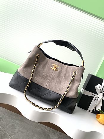 Chanel 25a Shopping Bag Grey & Black - 36x24x12cm