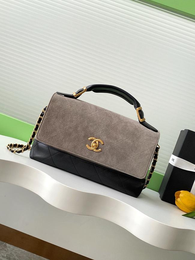 Chanel 25a Small Shopping Bag Grey & Black - 29x18x8cm - 1