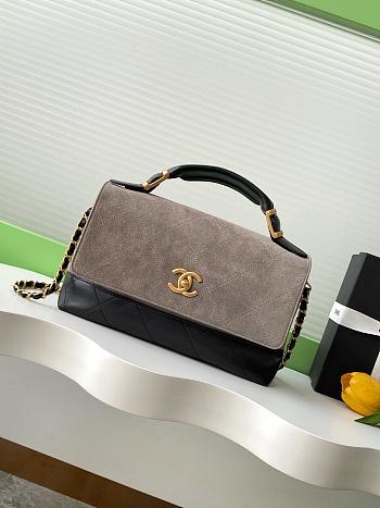 Chanel 25a Small Shopping Bag Grey & Black - 29x18x8cm