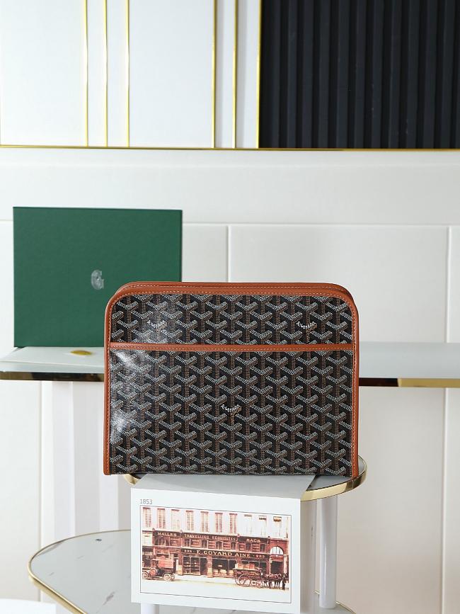 Goyard Jouvence GM Toiletry Bag Black & Tan - 29.5x7.5x23cm - 1
