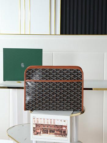 Goyard Jouvence GM Toiletry Bag Black & Tan - 29.5x7.5x23cm