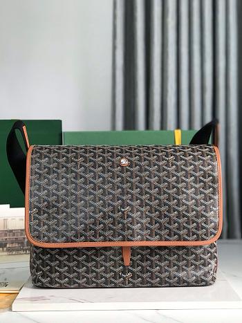Goyard Capetien MM Messenger Bag Black & Tan - 39x13x26cm