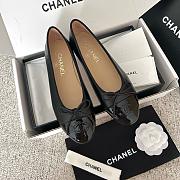 Chanel Lambskin Patent Cap Toe Ballerina Flats - 1
