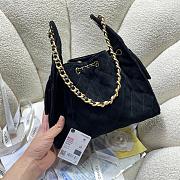 Chanel 25 Small Handbag Suede & Gold-Tone Metal Black 30cm - 4