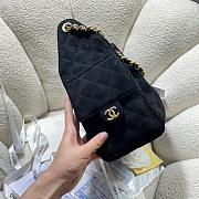 Chanel 25 Small Handbag Suede & Gold-Tone Metal Black 30cm - 2