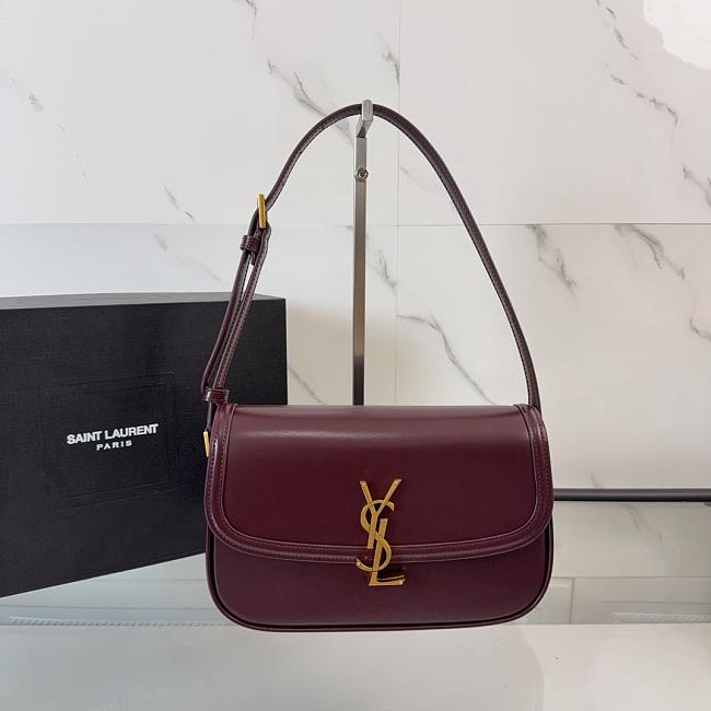 YSL SOLFERINO small in BOX ROUGE CABERNET - 24.5x15x8.5cm - 1