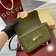Gucci Go small shoulder bag Variation forest green GG suede - 21.5x14x9cm - 3