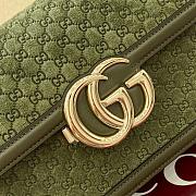 Gucci Go small shoulder bag Variation forest green GG suede - 21.5x14x9cm - 2