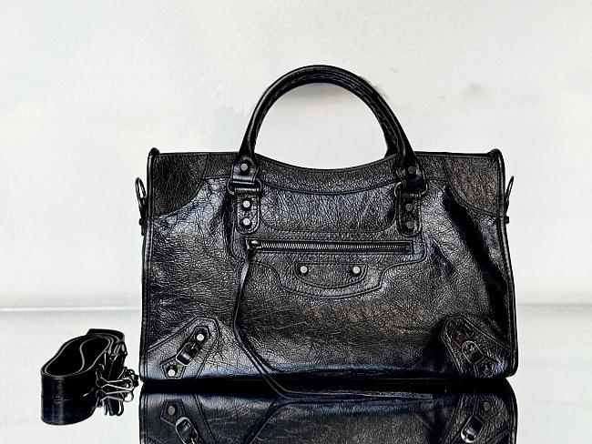 Balenciaga Le City Medium Bag Metallized in Black 38cm - 1