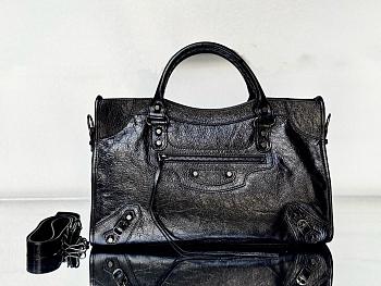 Balenciaga Le City Medium Bag Metallized in Black 38cm