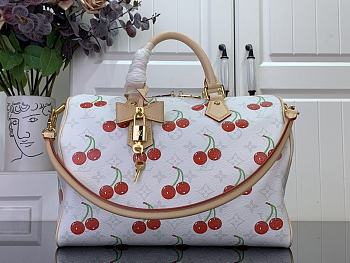 Louis Vuitton x Takashi Murakami Cherry Speedy Soft Bandouliere 30 White Monogram - 30x21x17cm