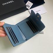 Chanel Calfskin Leather Plain Folding Blue Wallets - 6