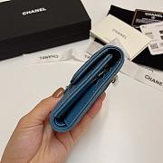 Chanel Calfskin Leather Plain Folding Blue Wallets - 4