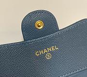 Chanel Calfskin Leather Plain Folding Blue Wallets - 3