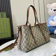 Gucci GG Emblem small tote bag beige and dark brown - 31x18.5x11.5cm - 6