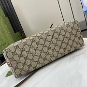 Gucci GG Emblem small tote bag beige and dark brown - 31x18.5x11.5cm - 5