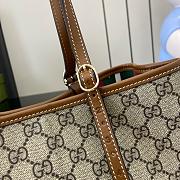 Gucci GG Emblem small tote bag beige and dark brown - 31x18.5x11.5cm - 4