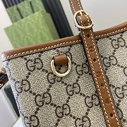 Gucci GG Emblem small tote bag beige and dark brown - 31x18.5x11.5cm - 2