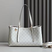 Gucci GG Emblem small tote bag beige and white - 31x18.5x11.5cm - 1