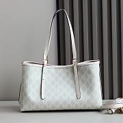 Gucci GG Emblem small tote bag beige and white - 31x18.5x11.5cm - 6