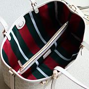 Gucci GG Emblem small tote bag beige and white - 31x18.5x11.5cm - 5