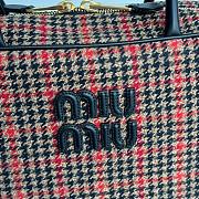 Miumiu Beau tartan top-handle bag with leather details 34cm - 2