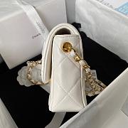 Chanel Heart Mini Flap Bag White Lambskin Antique Gold Hardware 18cm - 5