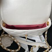 Chanel Heart Mini Flap Bag White Lambskin Antique Gold Hardware 18cm - 4