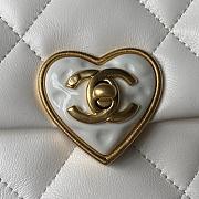 Chanel Heart Mini Flap Bag White Lambskin Antique Gold Hardware 18cm - 3