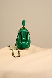 Chanel Mini Bag With Top Handle Shiny Lambskin Green 18cm - 5