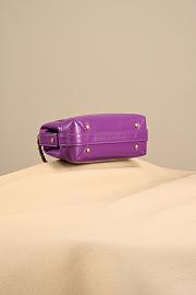 Chanel Mini Bag With Top Handle Shiny Lambskin Purple 18cm - 3