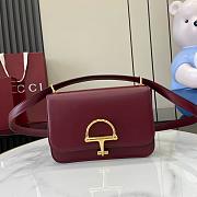 Gucci Siena small shoulder bag Rosso Ancora red leather - 22.5x14x8cm - 1