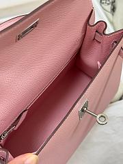Hermes Kelly Epsom Rose Sakura Silver Hardware 25cm - 3
