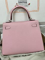 Hermes Kelly Epsom Rose Sakura Silver Hardware 25cm - 2
