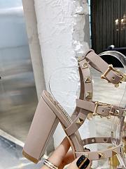 Valentino Garavani Rockstud Calfskin Ankle Strap Sandal 90 Mm - 5