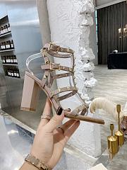 Valentino Garavani Rockstud Calfskin Ankle Strap Sandal 90 Mm - 4
