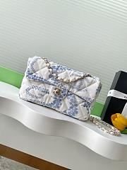 Chanel Flap Bag Printed Denim AS5454 White & Blue - 24cm - 1
