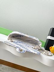 Chanel Flap Bag Printed Denim AS5454 White & Blue - 24cm - 5