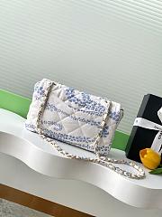 Chanel Flap Bag Printed Denim AS5454 White & Blue - 24cm - 4