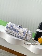 Chanel Flap Bag Printed Denim AS5454 White & Blue - 24cm - 3