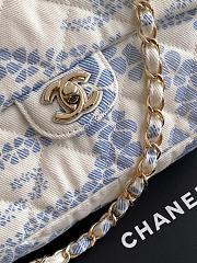 Chanel Flap Bag Printed Denim AS5454 White & Blue - 24cm - 2
