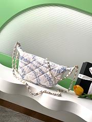 Chanel Hobo Bag Printed Denim White & Blue - 29cm - 3