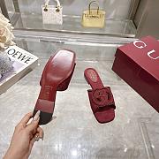 Gucci Women's Interlocking G slide sandal in Rosso Ancora red GG canvas - 6