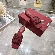 Gucci Women's Interlocking G slide sandal in Rosso Ancora red GG canvas - 2